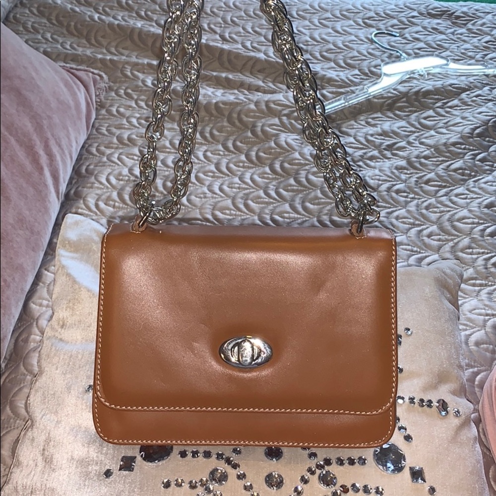 Brown leather bag
